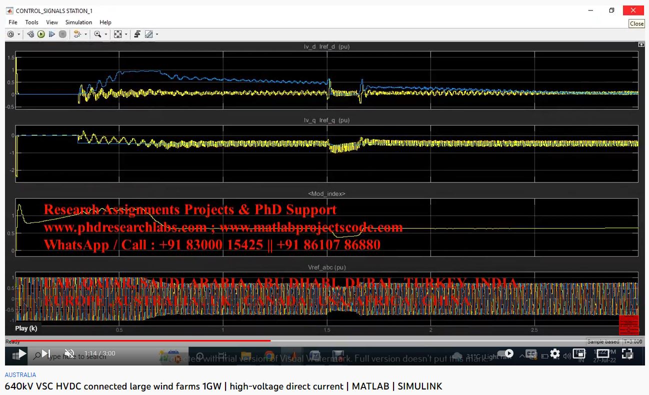 640KV VSC HVDC Connected Large Wind Farms 1GW project simulation thumbnail for Renewable Energy Engineering