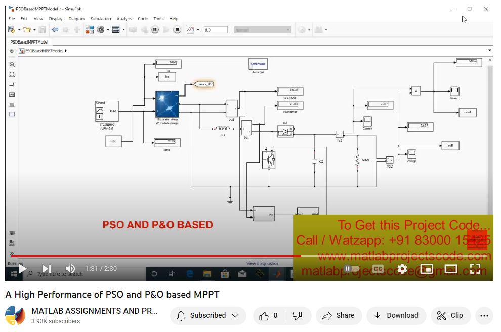 A High Performance Of Pso And P O Based Mppt project simulation thumbnail for Renewable Energy Engineering
