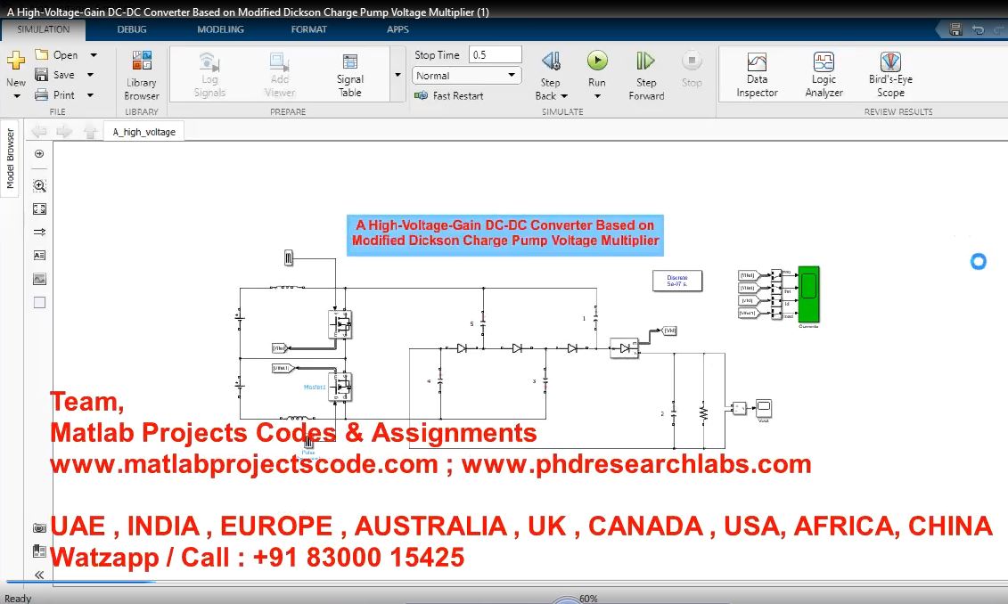 A High-Voltage-Gain Dc-Dc Converter Based On Modified Dickson Charge Pump Voltage Multiplier 1 project simulation thumbnail for Power Electronics Engineering
