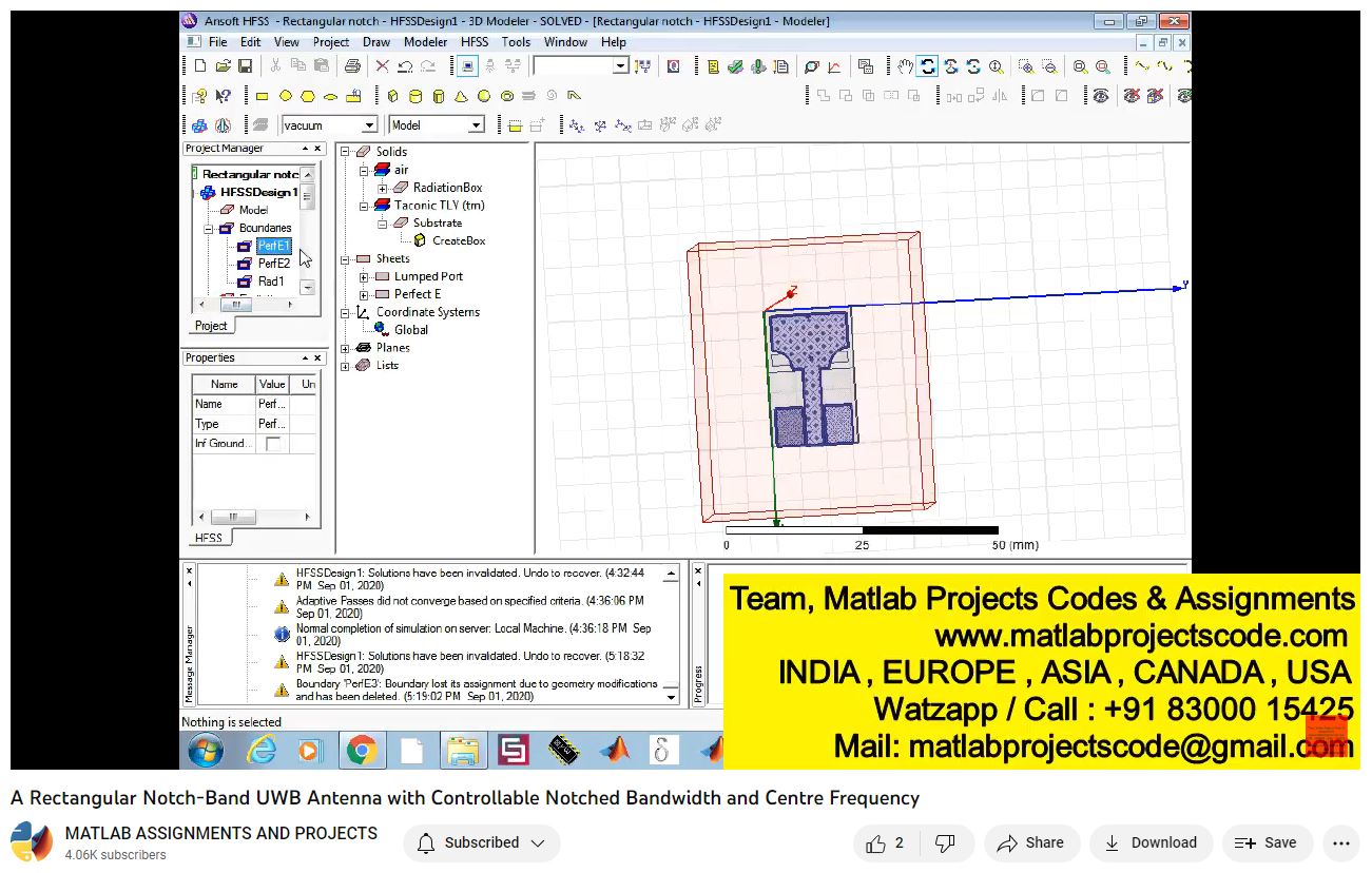 A Rectangular Notch-Band Uwb Antenna With Controllable Notched Bandwidth And Centre Frequency-Matlab Simulink-Electrical Assignments-Projects-Phd Research project simulation thumbnail for Electromagnetics and RF Engineering