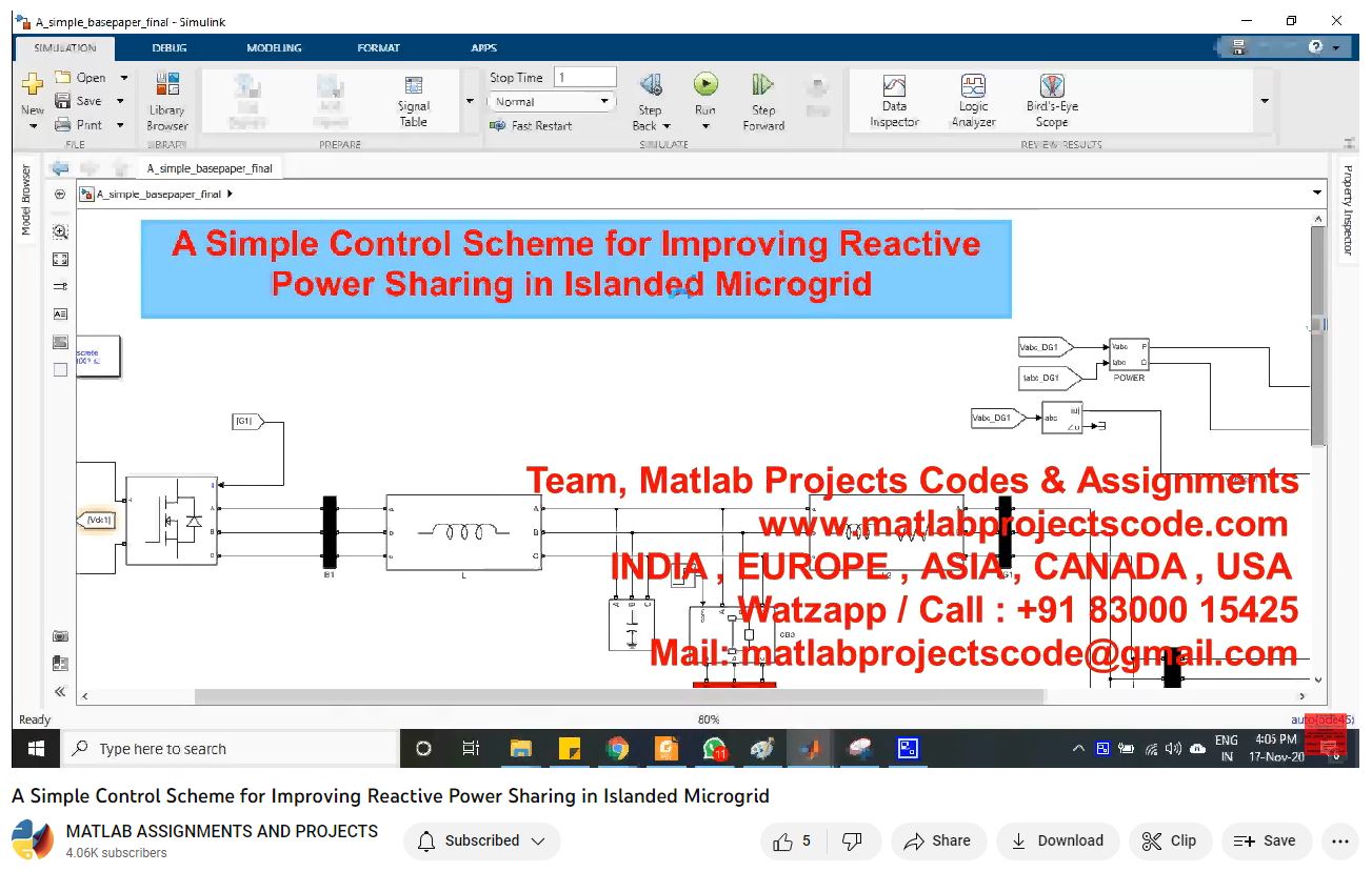 A Simple Control Scheme For Improving Reactive Power Sharing In Islanded Microgrid 1 -Matlab Simulink-Electrical Assignments-Projects-Phd Research project simulation thumbnail for Renewable Energy Engineering