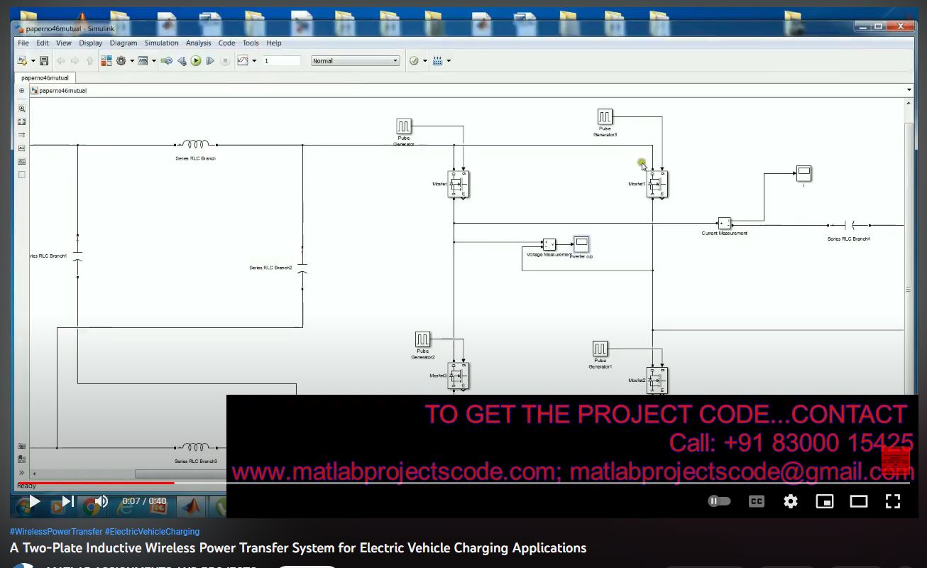 A Two-Plate Inductive Wireless Power Transfer System for Electric Vehicle Charging Applications project simulation thumbnail for Renewable Energy Engineering