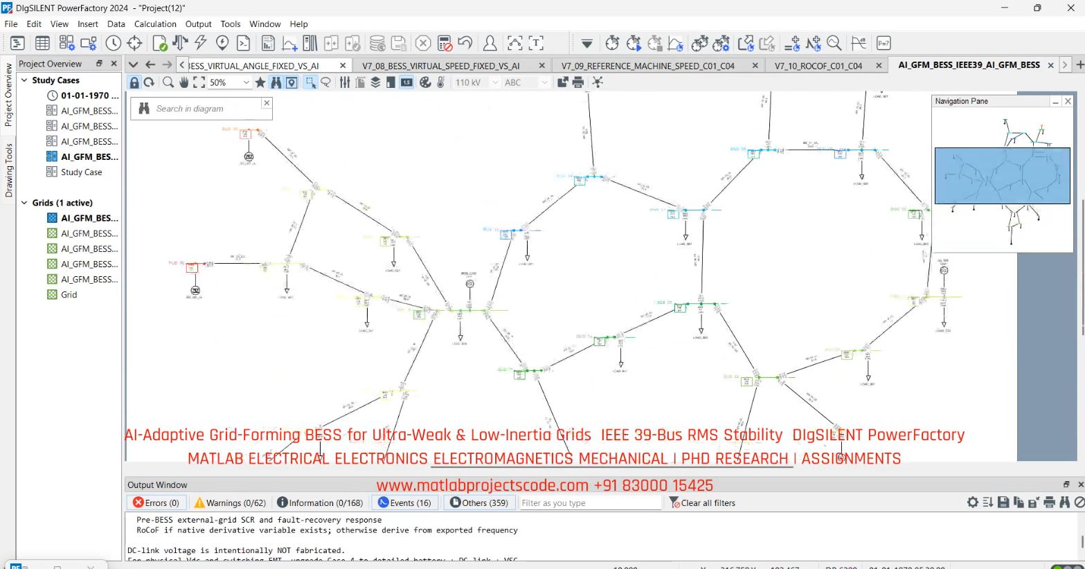 AI-Adaptive Grid-Forming BESS for Ultra-Weak & Low-Inertia Grids IEEE 39-Bus RMS Stability DIgSILENT PowerFactory project thumbnail image