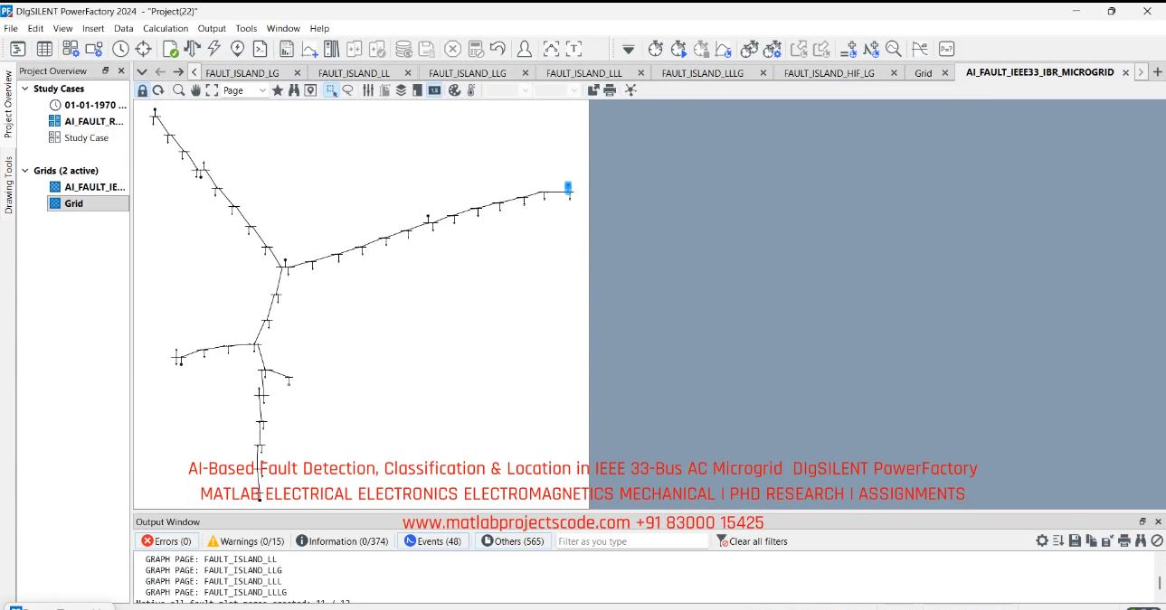 AI-Based Fault Detection, Classification & Location in IEEE 33-Bus AC Microgrid DIgSILENT PowerFactory project thumbnail image