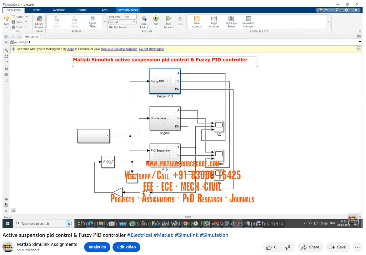 Active Suspension Pid Control Fuzzy Pid Controller Matlab Simulink Model project simulation thumbnail for Mechanical, EV and Mechatronics Engineering
