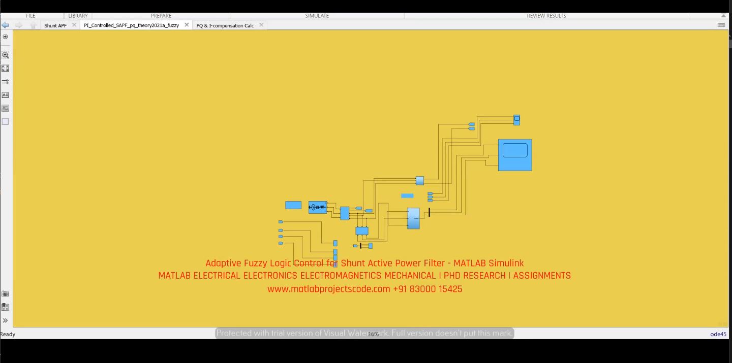 Adaptive Fuzzy Logic Control for Shunt Active Power Filter - MATLAB Simulink project thumbnail image