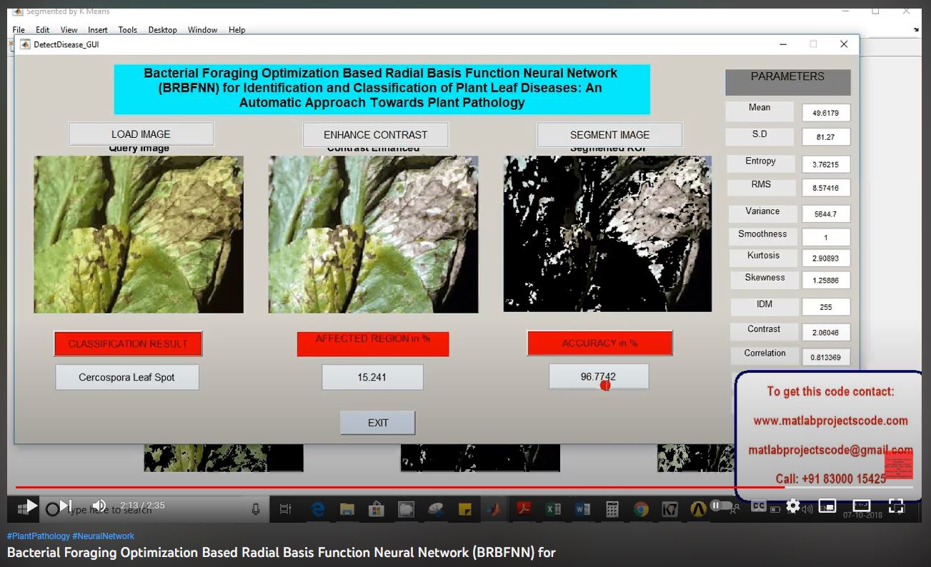 Bacterial Foraging Optimization based Radial Basis Function Neural Network (BRBFNN) for project simulation thumbnail for Communication Systems Engineering