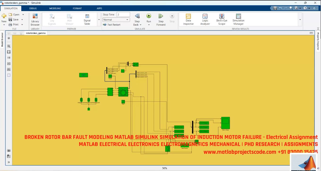 Broken Rotor Bar Fault Modeling In Induction Motor - Matlab Simulink Failure Analysis Simulation project simulation thumbnail for Mechanical, EV and Mechatronics Engineering