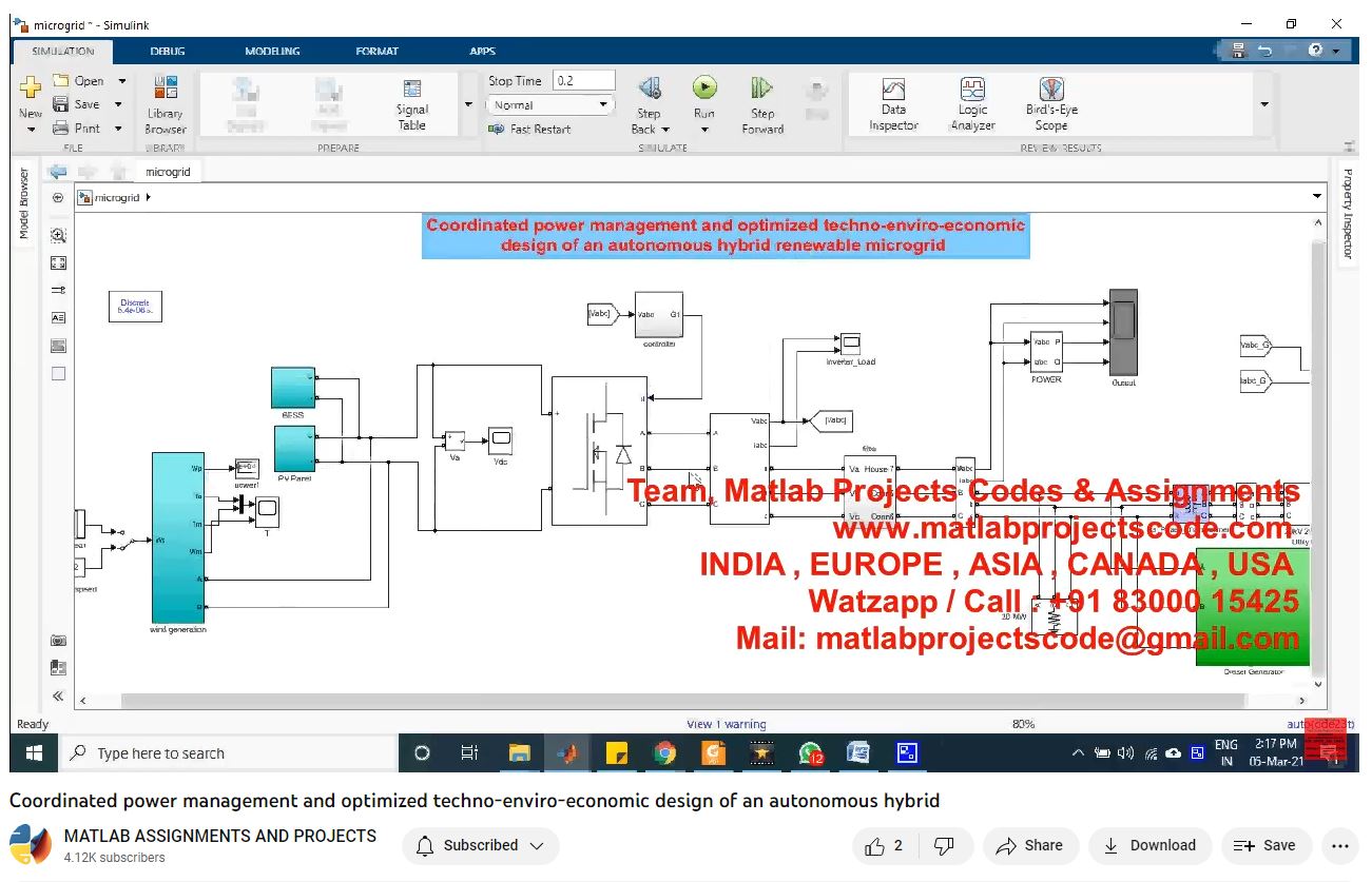 Coordinated Power Management And Optimized Techno-Enviro-Economic Design Of An Autonomous Hybrid project simulation thumbnail for Renewable Energy Engineering