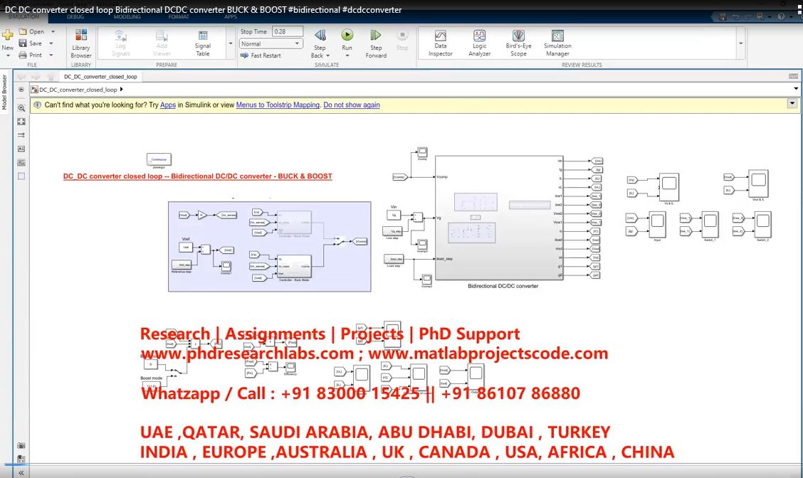 Dc Dc Converter Closed Loop Bidirectional Dcdc Converter Buck Boost project simulation thumbnail for Power Electronics Engineering