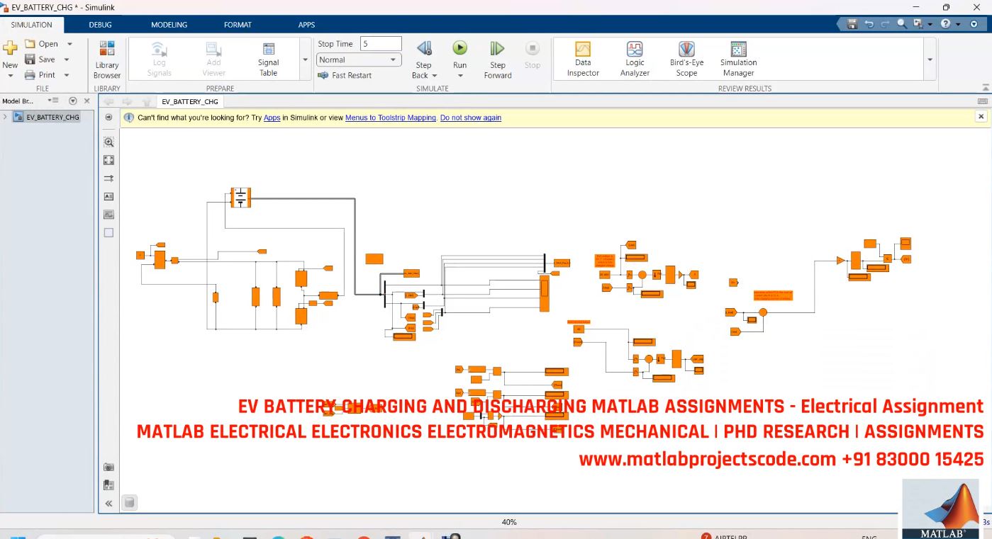 Ev Battery Charging Discharging Analysis - Matlab Simulation For Electrical Engineering Projects project simulation thumbnail for Renewable Energy Engineering