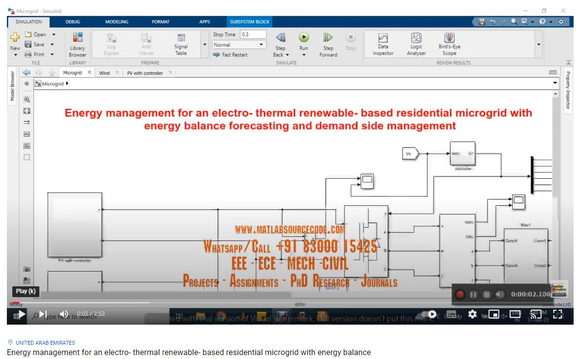 Energy Management For An Electro- Thermal Renewable- Based Residential Microgrid With Energy Balance Forecasting And Demand Side Management project simulation thumbnail for Renewable Energy Engineering