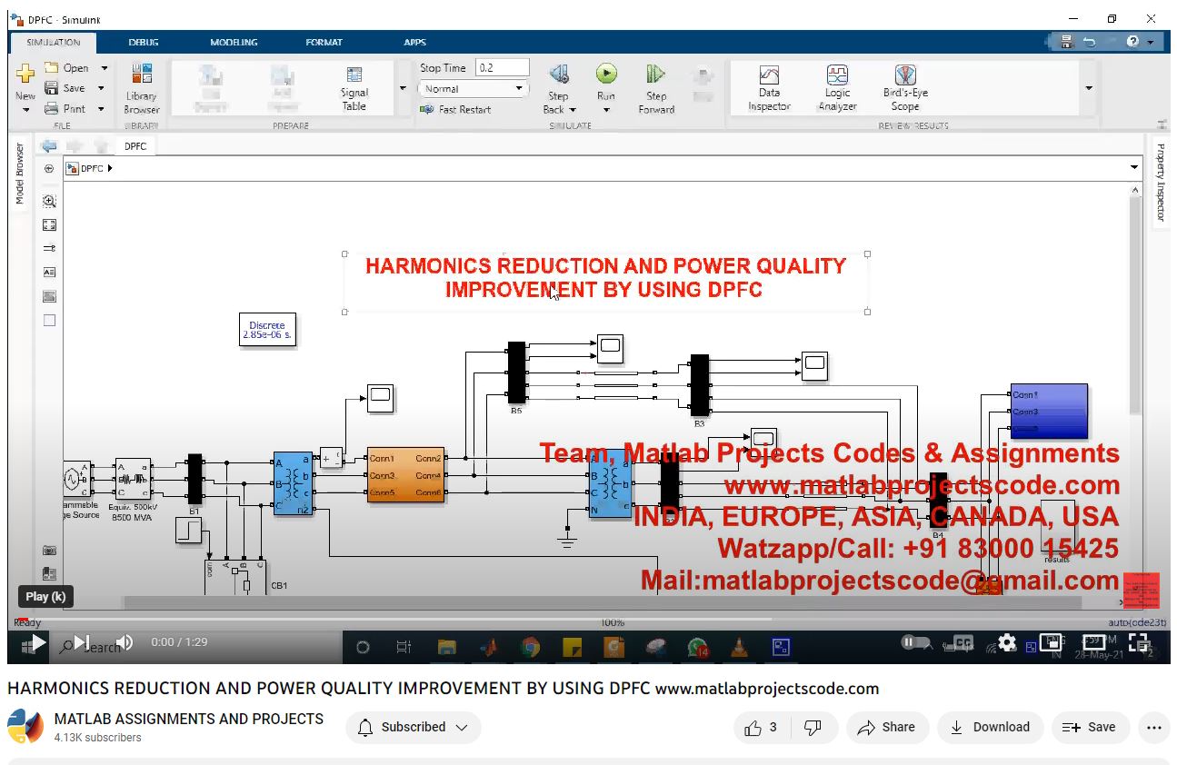 Harmonics Reduction And Power Quality Improvement By Using Dpfc project simulation thumbnail for Renewable Energy Engineering