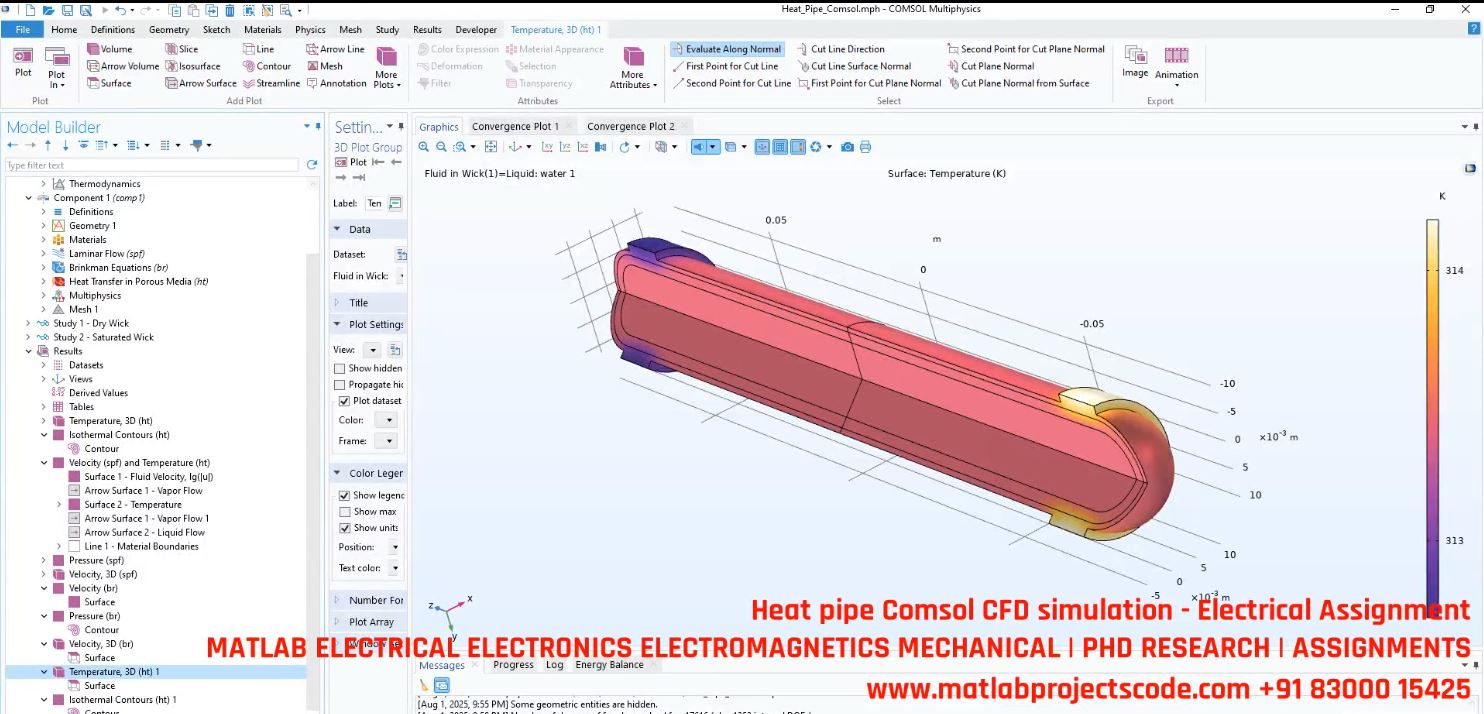Heat Pipe Simulation In Comsol Multiphysics - Cfd Thermal Analysis For Engineering Projects project simulation thumbnail for FEA & CFD Engineering