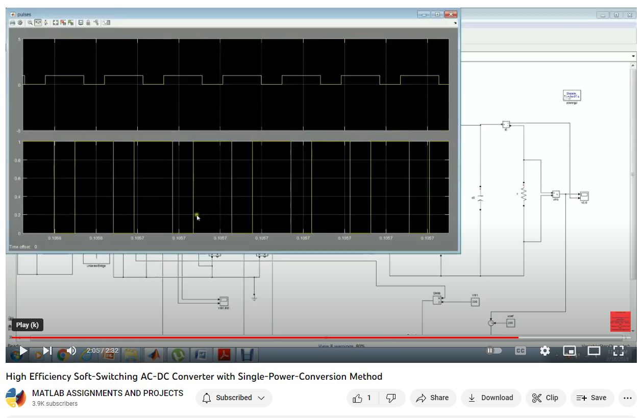 High Efficiency Soft-Switching Ac-Dc Converter With Single-Power-Conversion Method project simulation thumbnail for Renewable Energy Engineering
