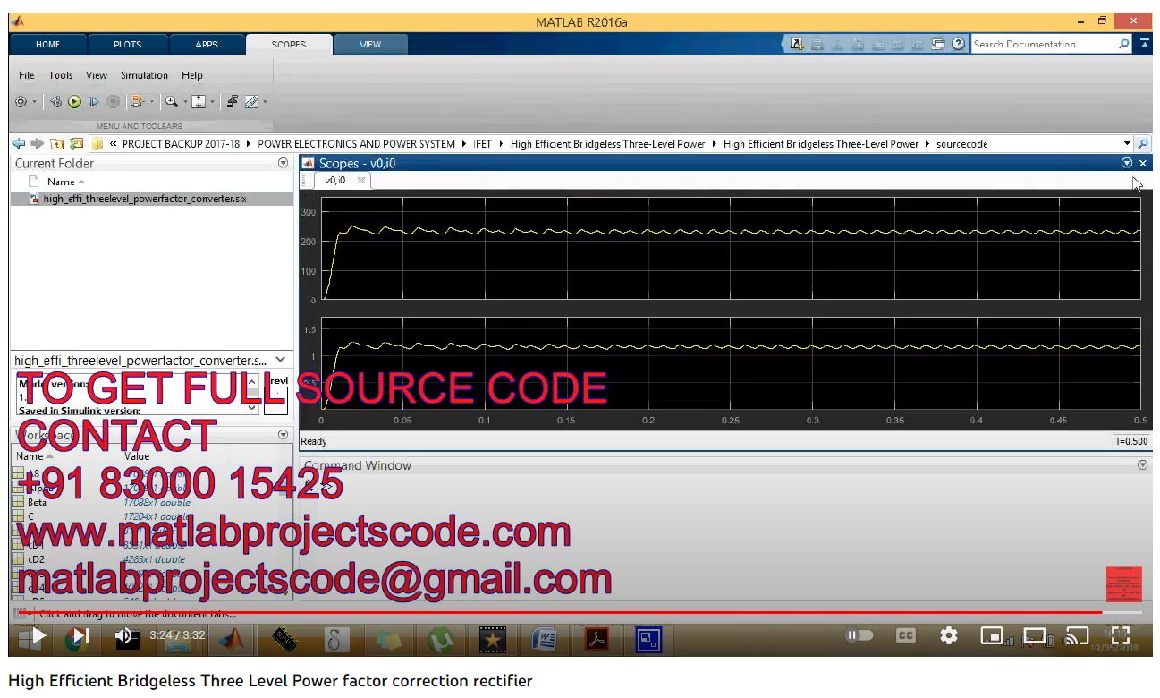 High Efficient Bridgeless Three Level Power Factor Correction Rectifier project simulation thumbnail for Renewable Energy Engineering