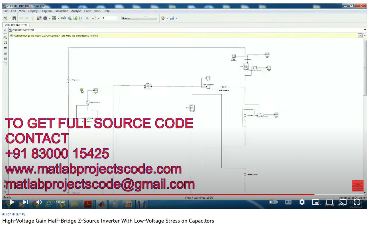 High-Voltage Gain Half-Bridge Z-Source Inverter with Low-Voltage Stress on Capacitors project simulation thumbnail for Renewable Energy Engineering