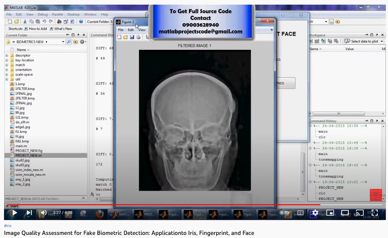 Image Quality Assessment for Fake Biometric Detection_Applicationto Iris, Fingerprint, and Face project simulation thumbnail for Signal Processing and AI Engineering