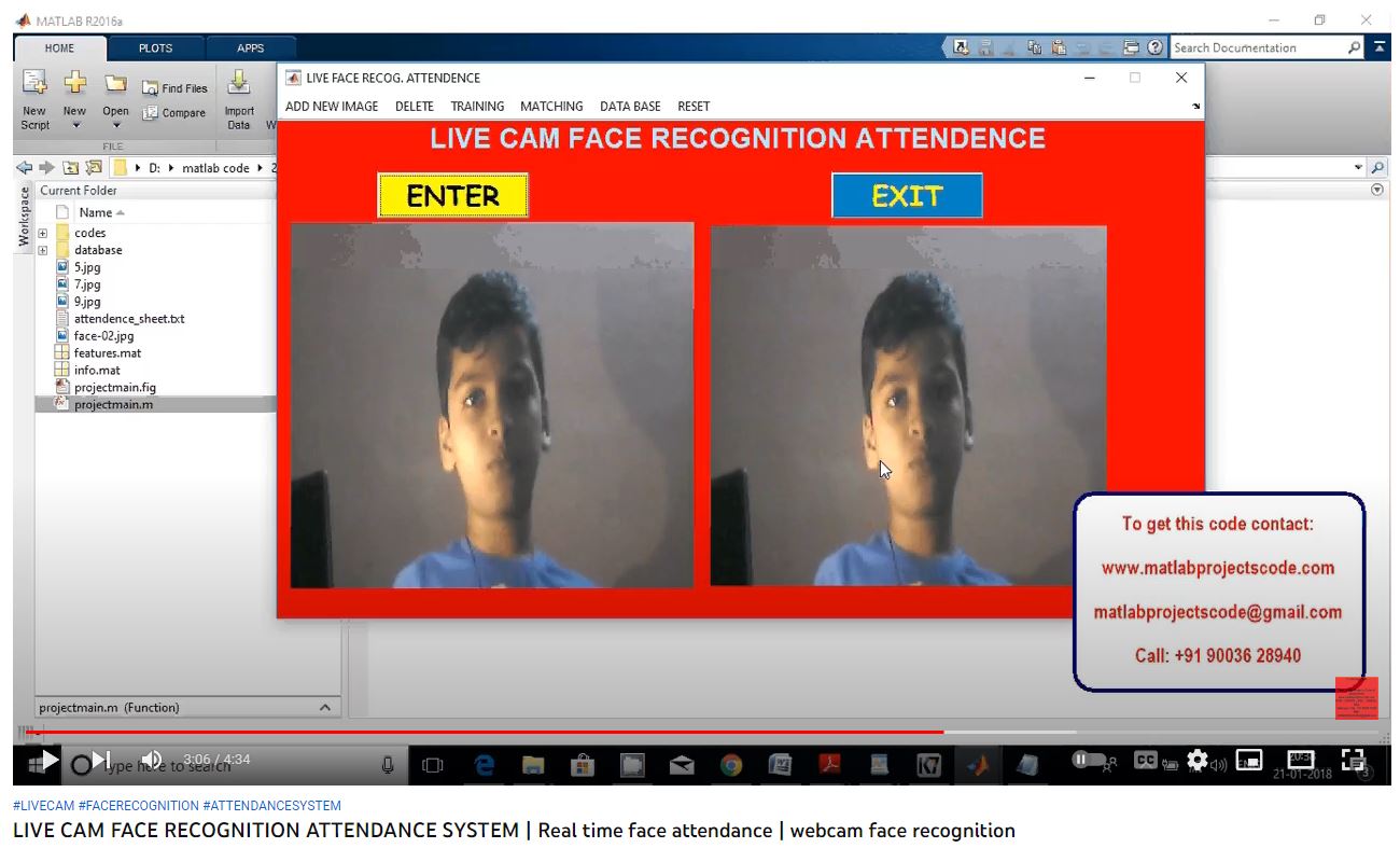 LIVE CAM FACE RECOGNITION ATTENDANCE SYSTEM _ Real Time Face Attendance _ Webcam Face Recognition project simulation thumbnail for Signal Processing and AI Engineering