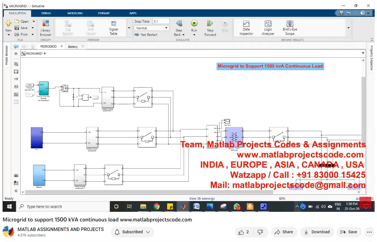 Microgrid To Support 1500 Kva Continuous Load-Matlab Simulink-Electrical Assignments-Projects-Phd Research project simulation thumbnail for Renewable Energy Engineering