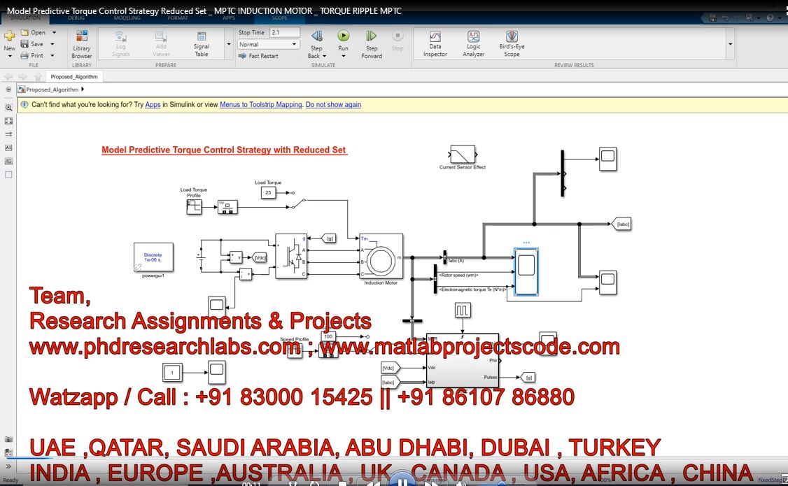 Model Predictive Torque Control Strategy Reduced Set _ Mptc Induction Motor _ Torque Ripple Mptc project simulation thumbnail for Mechanical, EV and Mechatronics Engineering