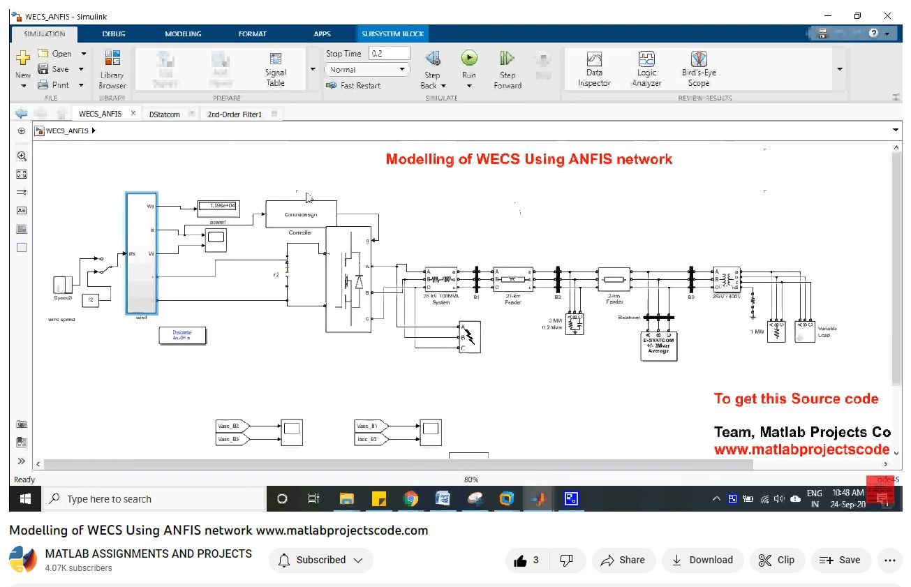 Modelling Of Wecs Using Anfis Network-Matlab Simulink-Electrical Assignments-Projects-Phd Research project simulation thumbnail for Renewable Energy Engineering
