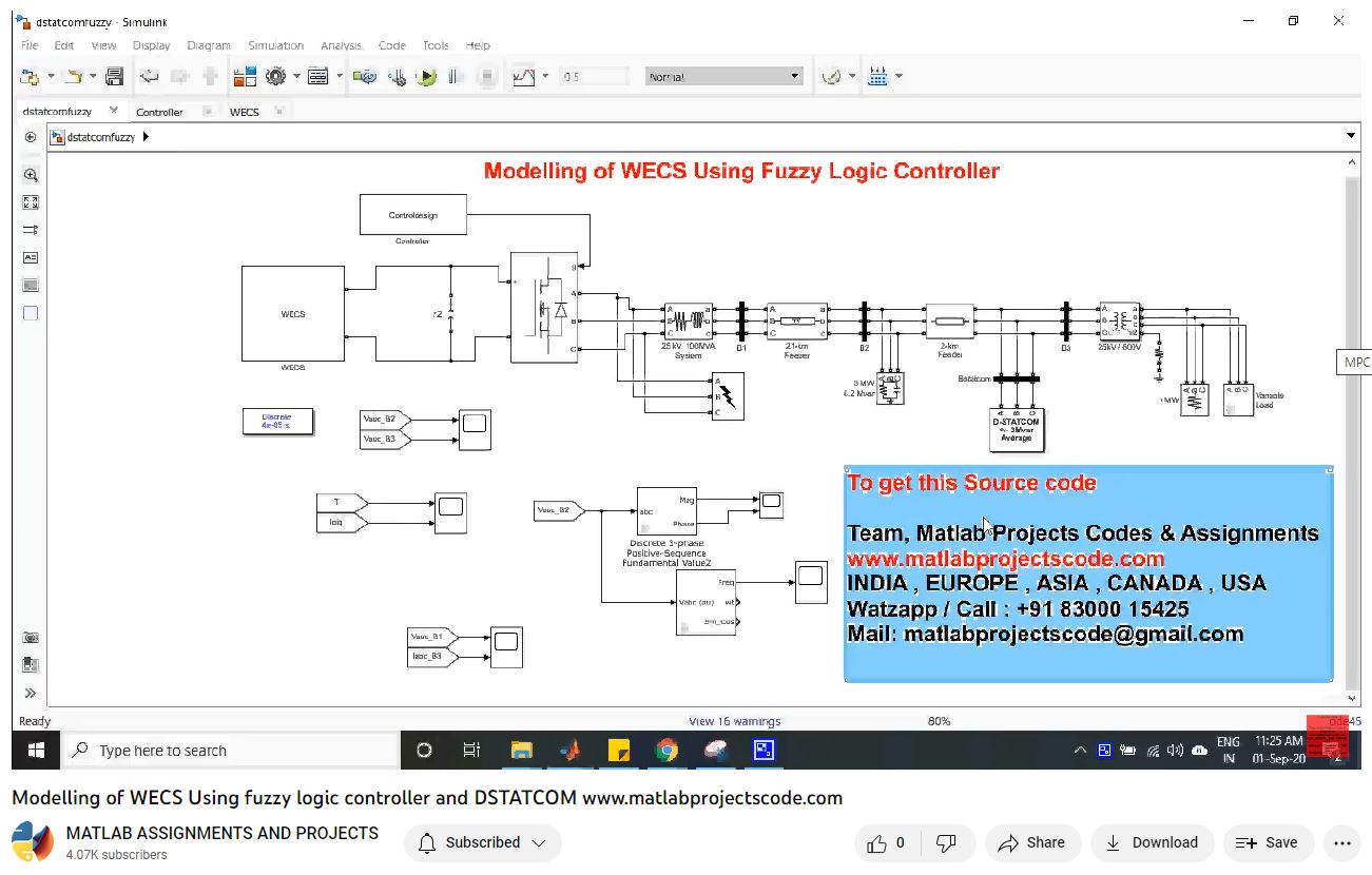 Modelling Of Wecs Using Fuzzy Logic Controller And Dstatcom-Matlab Simulink-Electrical Assignments-Projects-Phd Research project simulation thumbnail for Renewable Energy Engineering