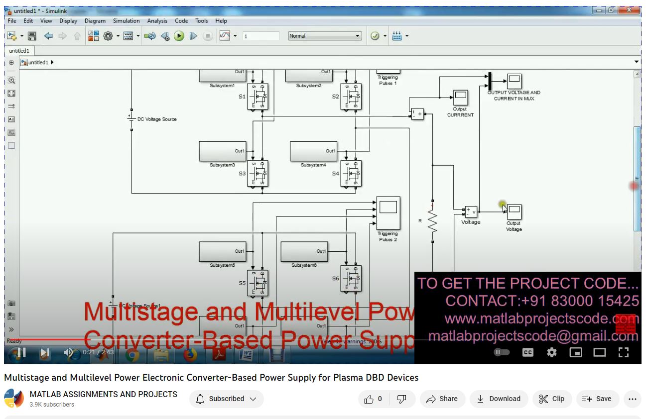 Multi-Stage And Multi-Level Power Electronic Converter-Based Power Supply For Plasma Dbd Devices project simulation thumbnail for Renewable Energy Engineering