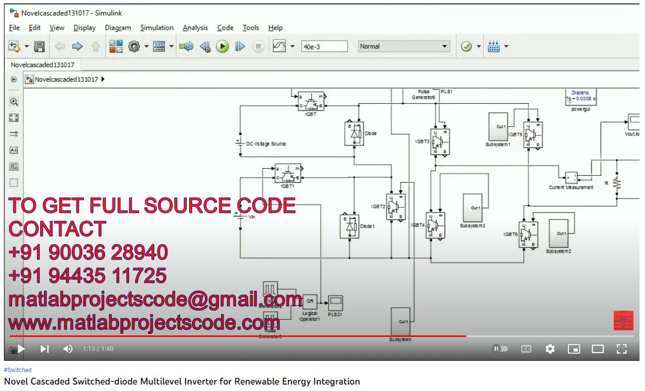 Novel Cascaded Switched-Diode Multilevel Inverter for Renewable Energy Integration project simulation thumbnail for Renewable Energy Engineering