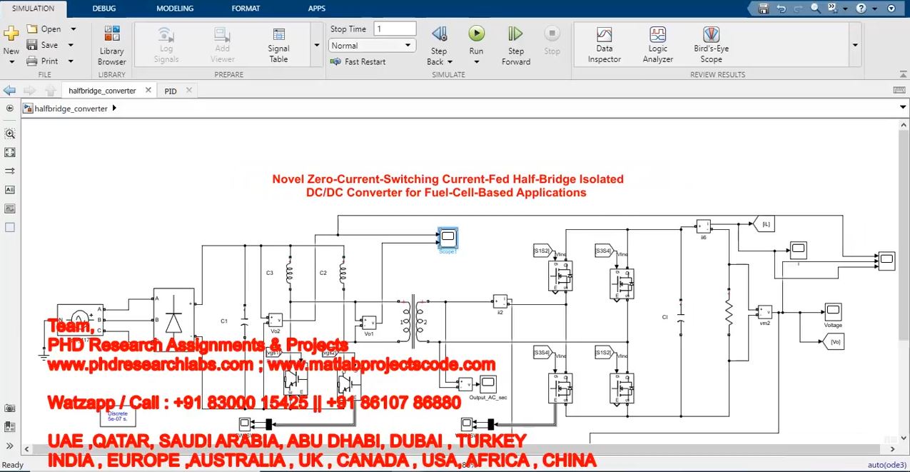Novel Zero-Current-Switching Current-Fed Half-Bridge Isolated Dc_Dc Converter For Fuel-Cell-Based project simulation thumbnail for Power Electronics Engineering