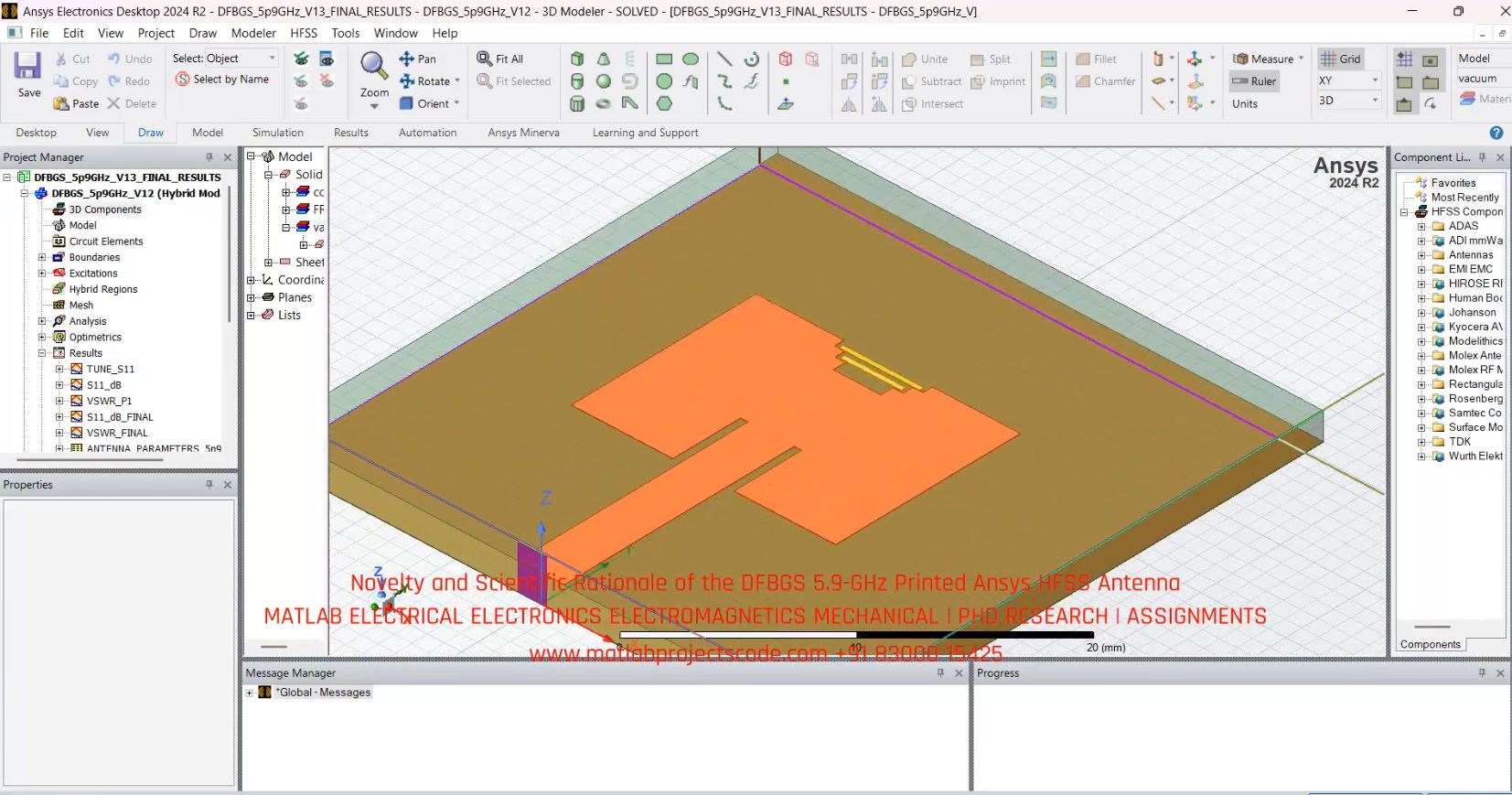 Novelty and Scientific Rationale of the DFBGS 5.9-GHz Printed Ansys HFSS Antenna project thumbnail image