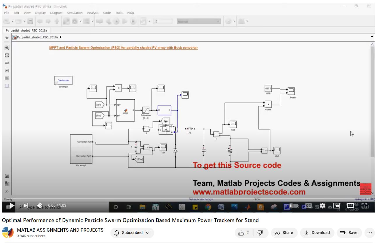 Optimal Performance Of Dynamic Particle Swarm Optimization Based Maximum Power Trackers For Stand project simulation thumbnail for Renewable Energy Engineering