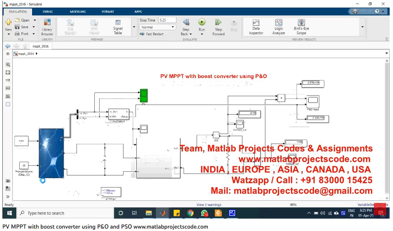 Pv Mppt With Boost Converter Using P O And Pso project simulation thumbnail for Renewable Energy Engineering
