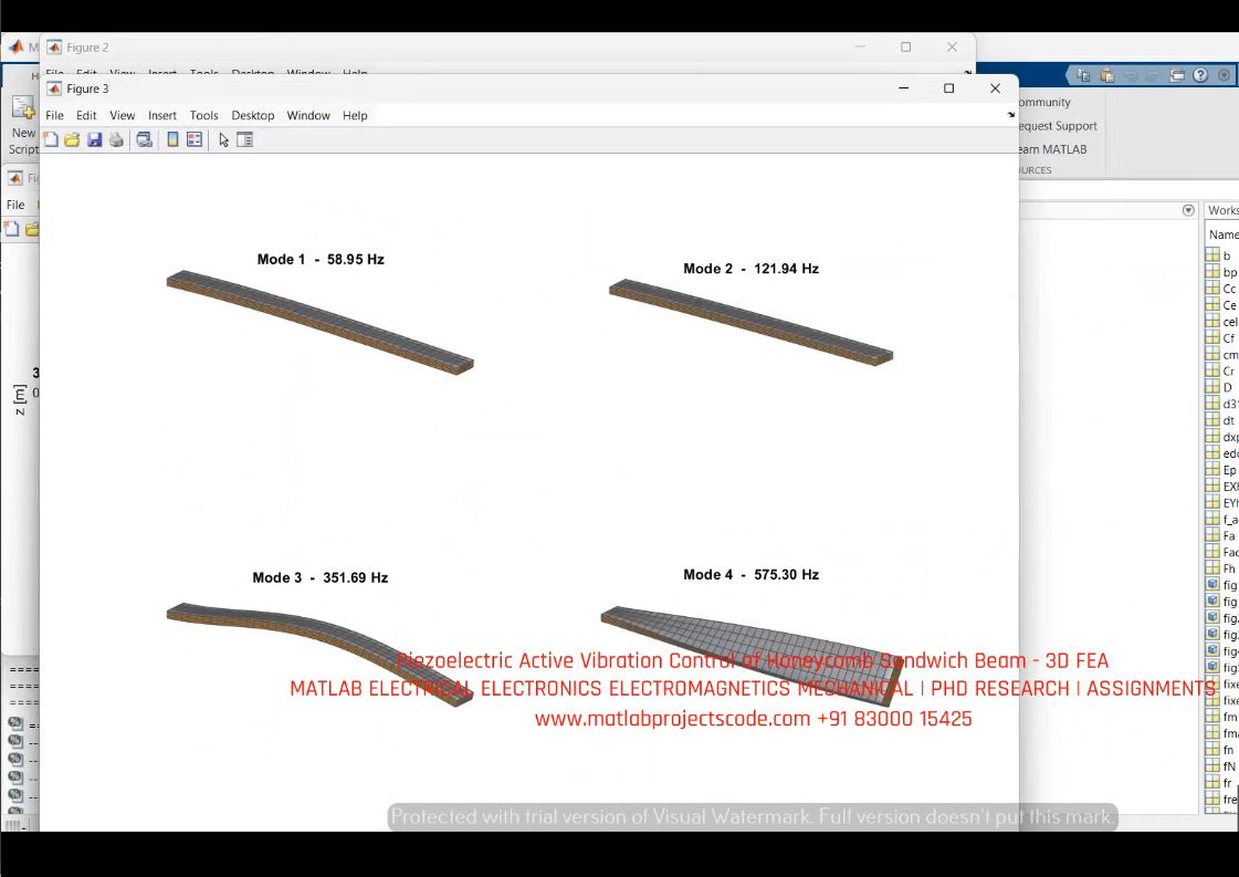 Piezoelectric Active Vibration Control of Honeycomb Sandwich Beam - 3D FEA project thumbnail image