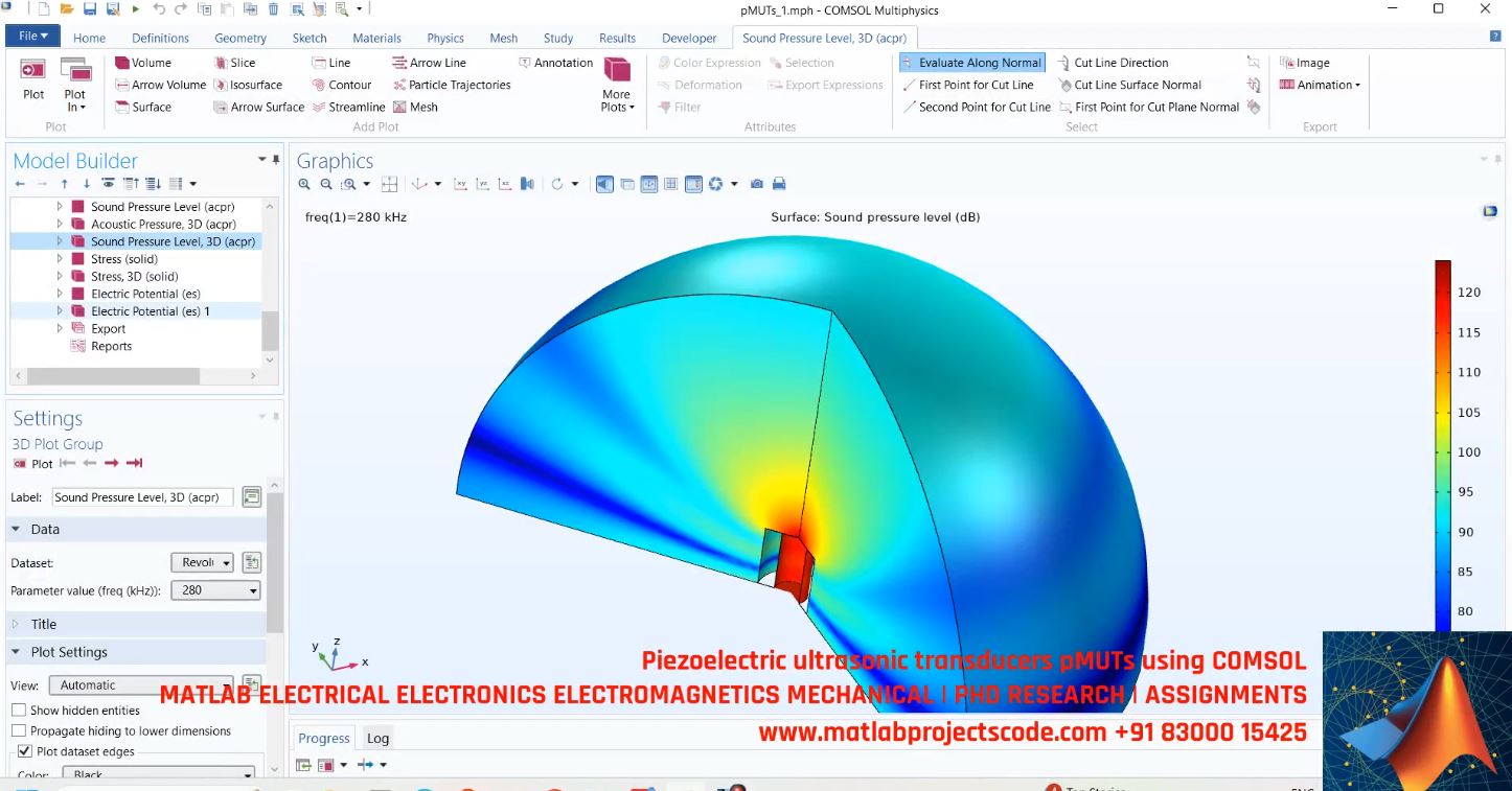 Piezoelectric Ultrasonic Transducers Pmuts Using Comsol project simulation thumbnail for Electronics Engineering
