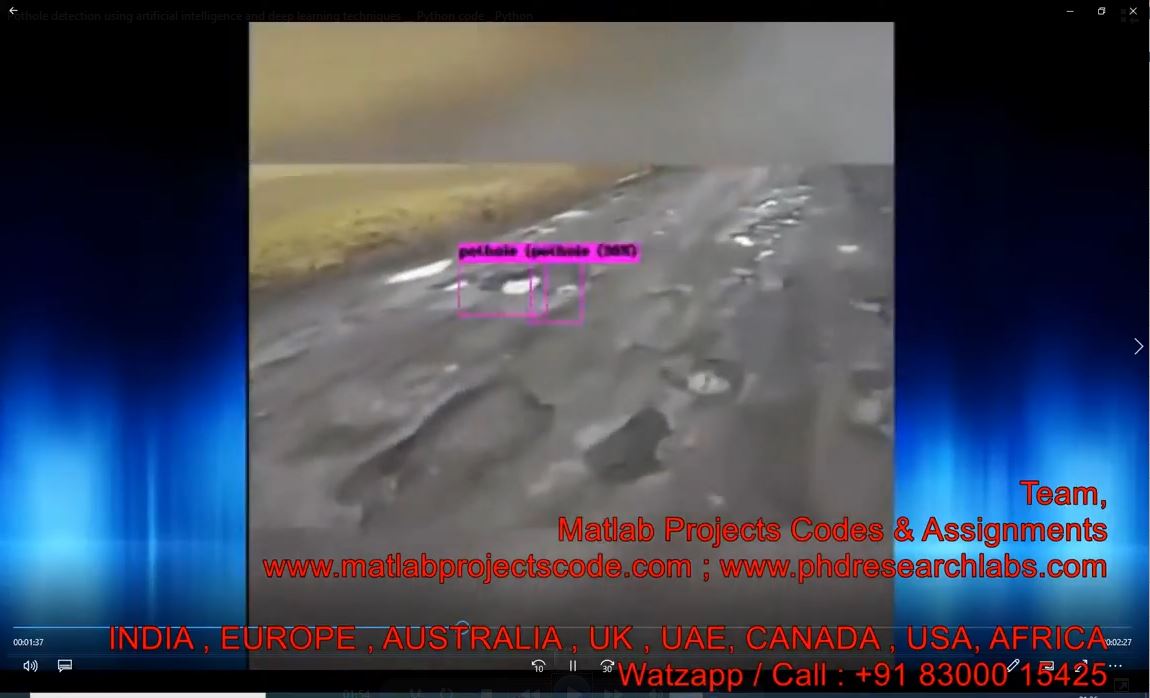 Pothole Detection Using Artificial | MATLAB Project