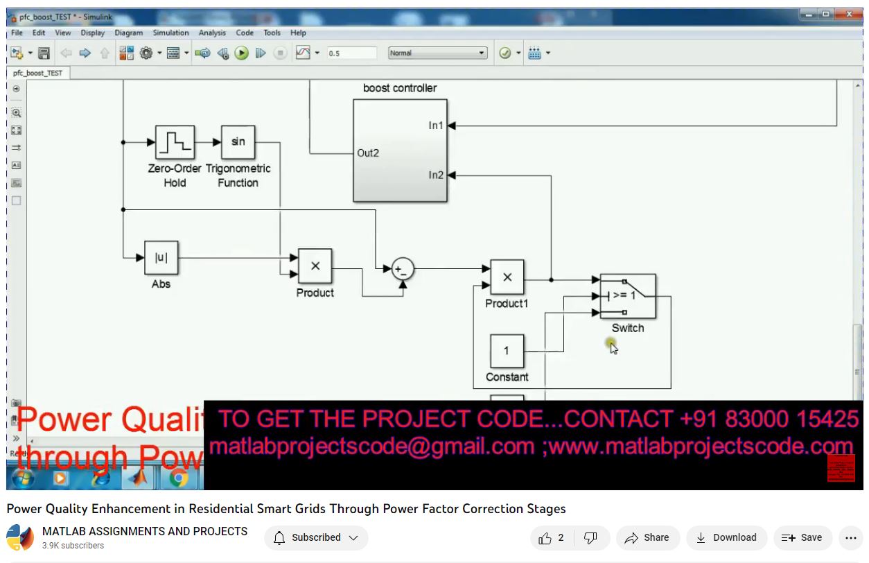 Power Quality Enhancement In Residential Smart Grids Through Power Factor Correction Stages project simulation thumbnail for Renewable Energy Engineering