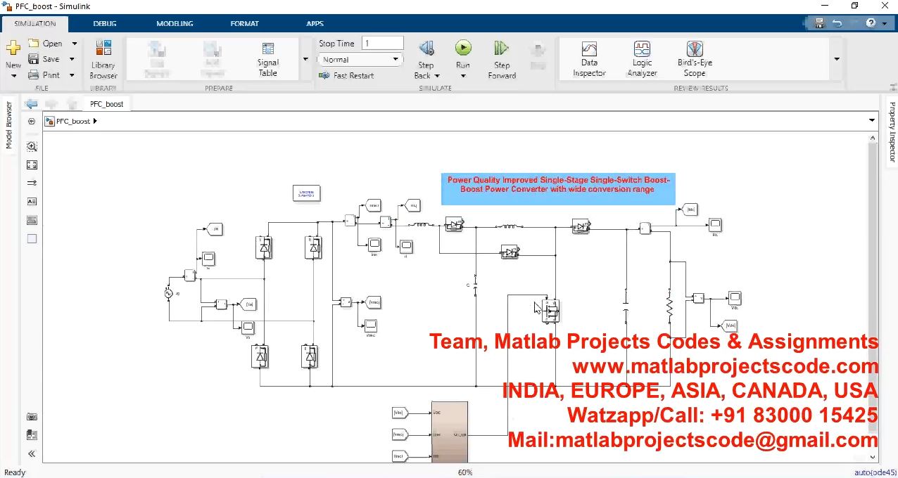 Power Quality Improved Single-Stage Single-Switch Boost-Boost Power Converter With Wide Conversion project simulation thumbnail for Renewable Energy Engineering