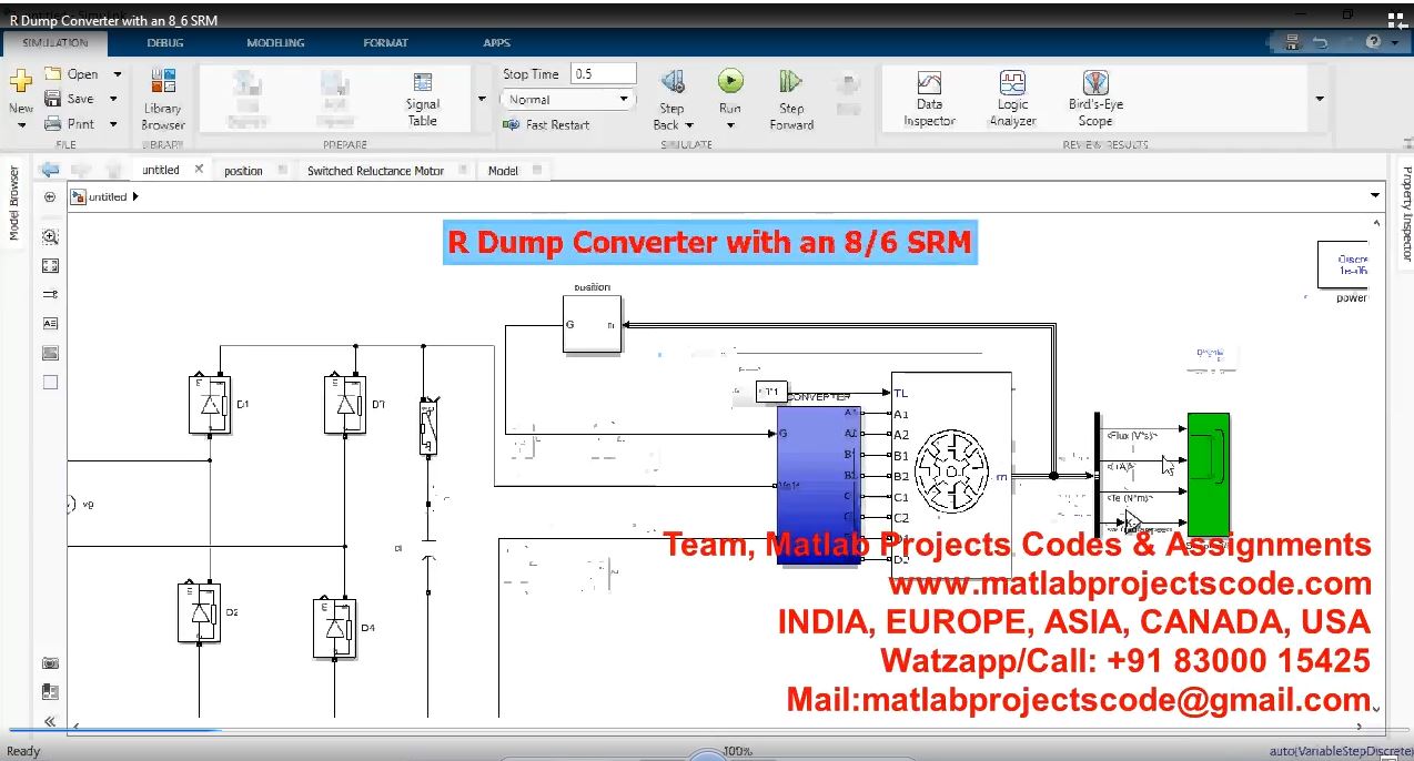R Dump Converter With An 8_6 Srm | MATLAB Project