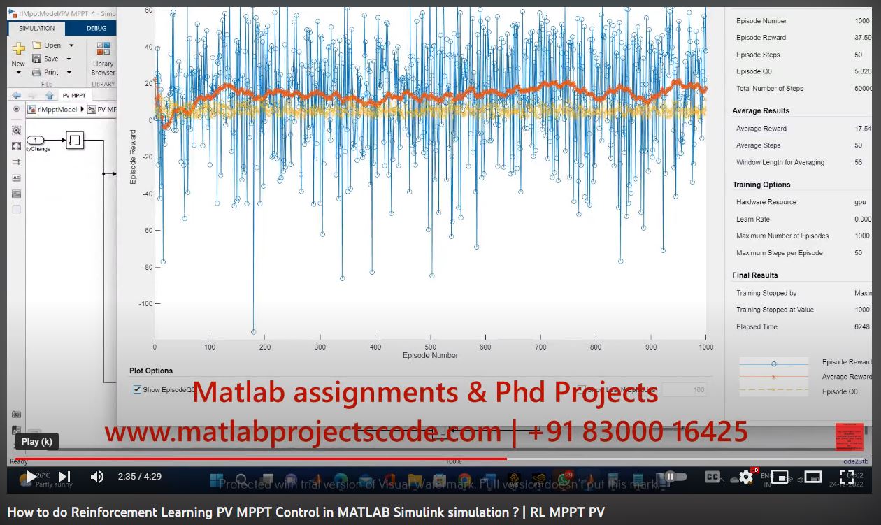 Reinforcement Learning Pv Mppt Control -- Matlab Simulink Simulation Of Reinforcement Learning Mppt project simulation thumbnail for Renewable Energy Engineering