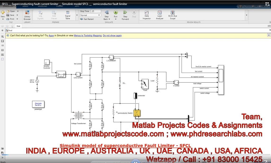 Sfcl __ Superconducting Fault Current Limiter __ Simulink Model Sfcl __ Semiconductor Fault Limiter project simulation thumbnail for Electrical Engineering