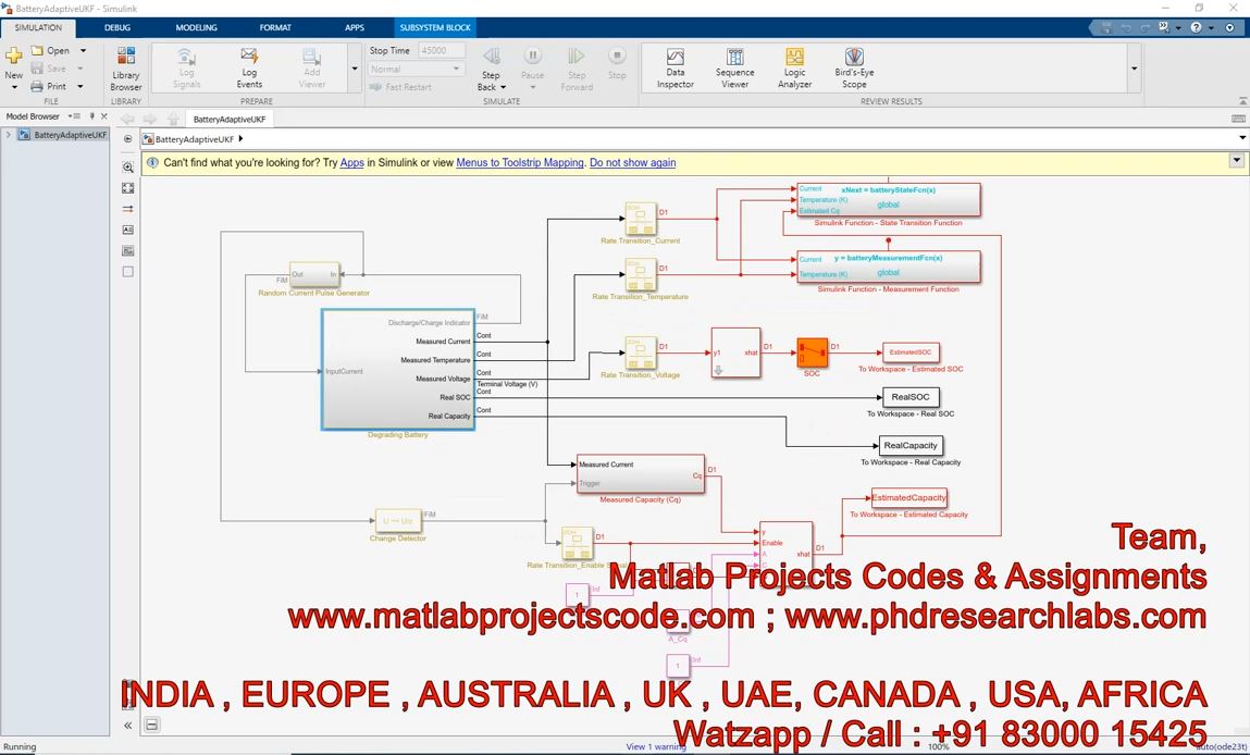 Soc Estimation With An Adaptive Unscented Kalman Filter Based On Model Parameter Optimization __ Ukf project simulation thumbnail for Renewable Energy Engineering