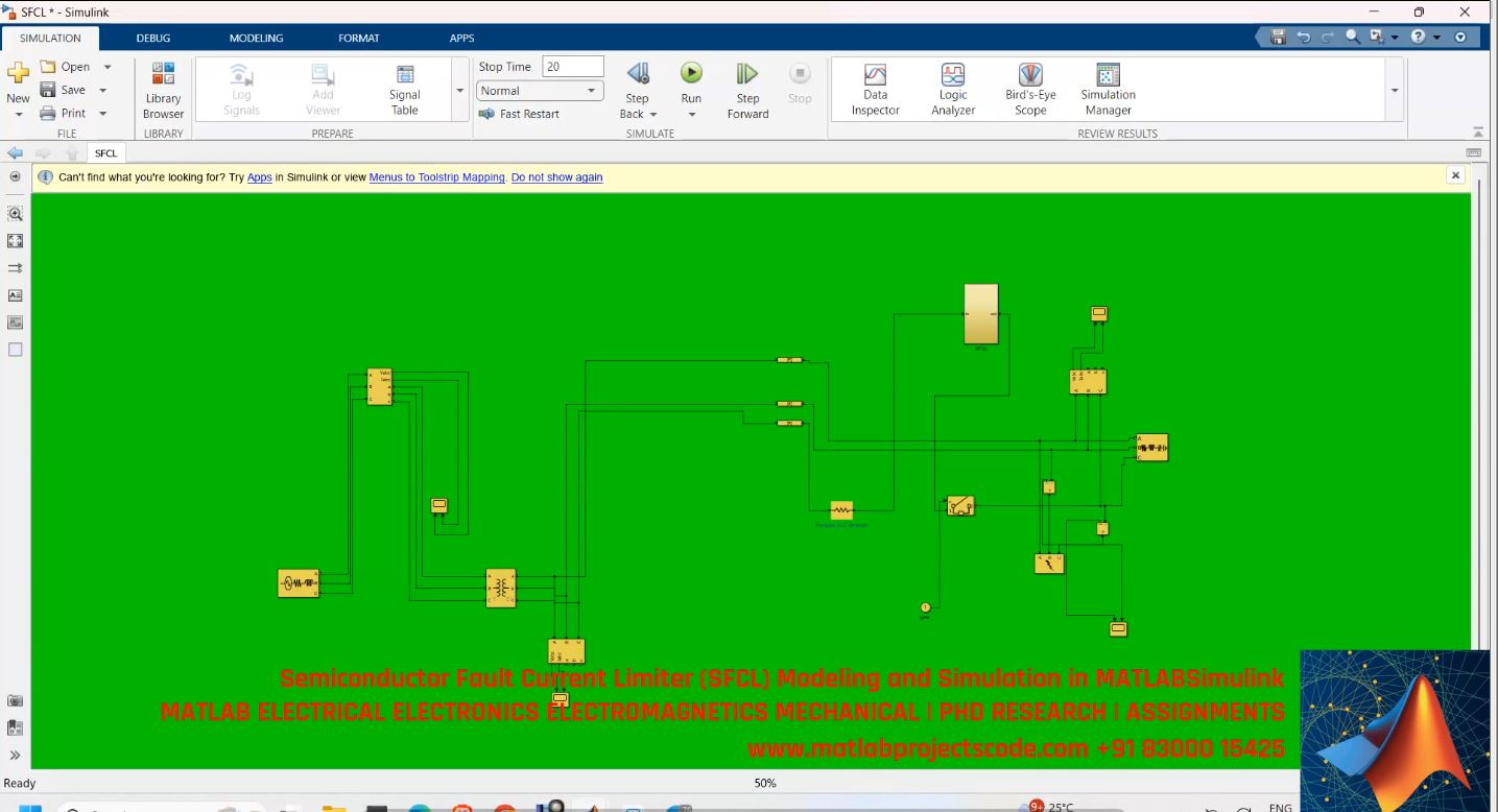 Semiconductor Fault Current Limiter Sfcl Modeling And Simulation In Matlabsimulink project simulation thumbnail for Electrical Engineering