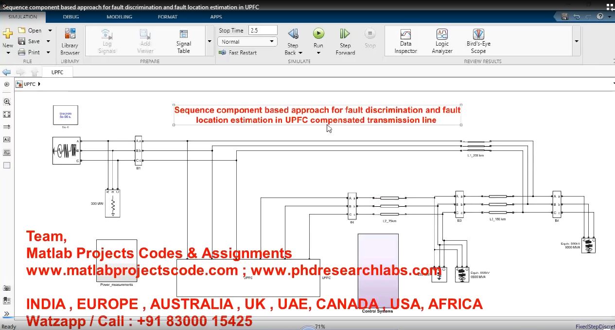 Sequence Component Based Approach For Fault Discrimination And Fault Location Estimation In Upfc project simulation thumbnail for Mechanical, EV and Mechatronics Engineering