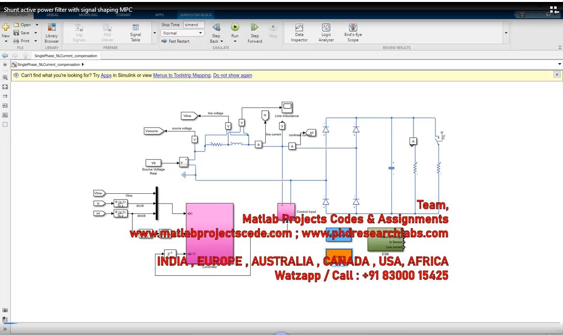 Shunt Active Power Filter With Signal Shaping Mpc project simulation thumbnail for Renewable Energy Engineering