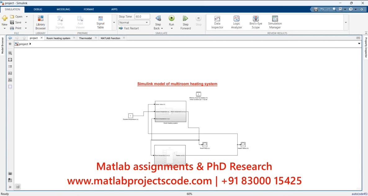 Simulink Model Of Multiroom Heating System project simulation thumbnail for Electrical Engineering