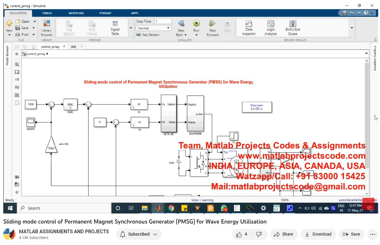 Sliding Mode Control Of Permanent Magnet Synchronous Generator Pmsg For Wave Energy Utilization project simulation thumbnail for Control Systems Engineering