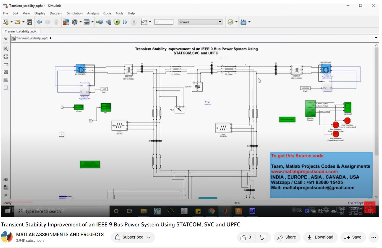 Transient Stability Improvement Of An Ieee 9 Bus Power System Using Statcom Svc And Upfc project simulation thumbnail for Renewable Energy Engineering