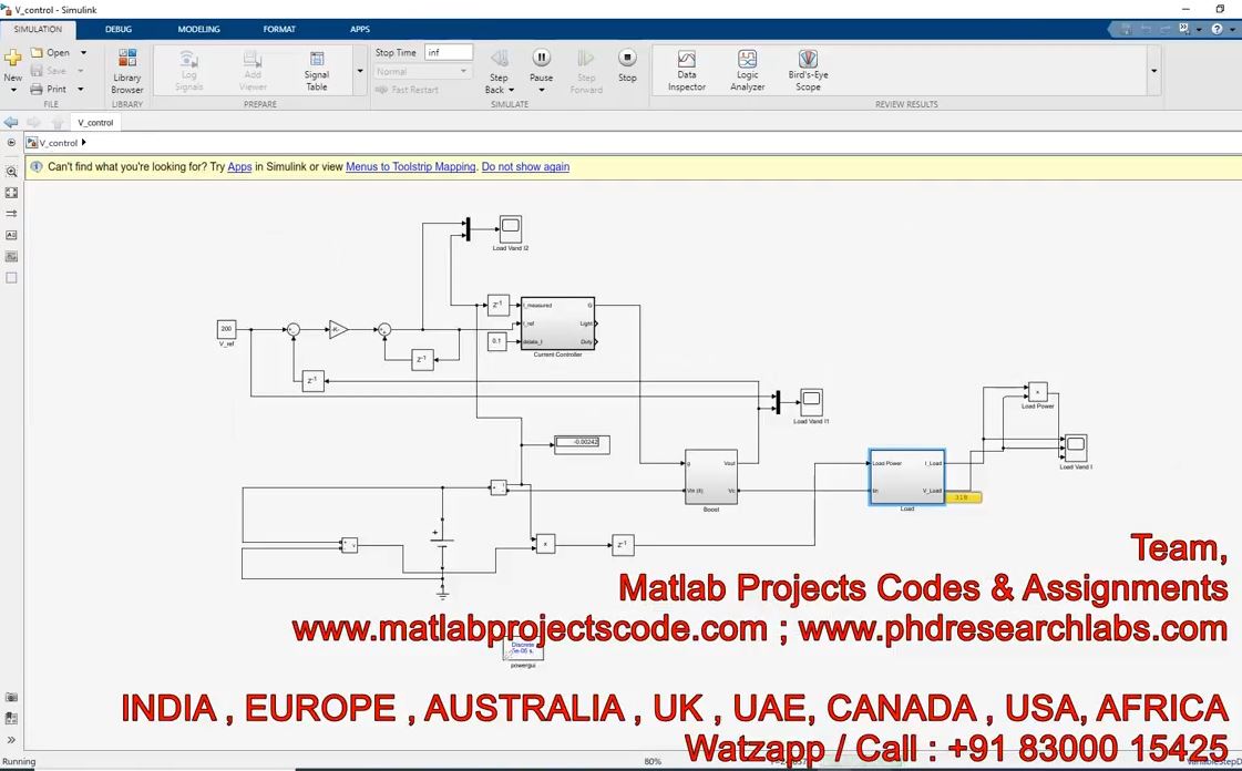 Voltage Control Of Dc Source System | MATLAB Project