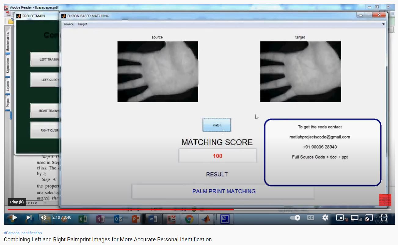 Combining Left And Right Palmprint Images For More Accurate Personal Identification project simulation thumbnail for Signal Processing and AI Engineering